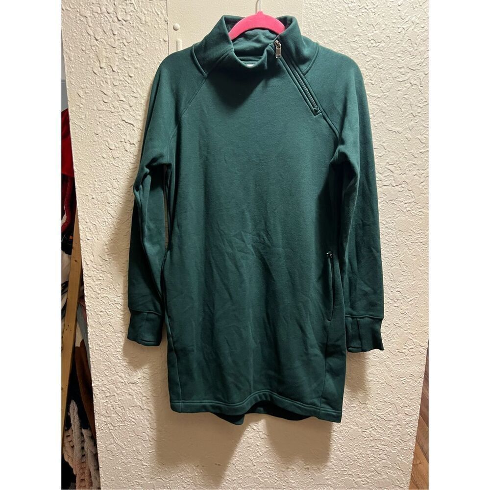 Athleta Green Sweatshirt Dress With Pockets Woman’s Size Small